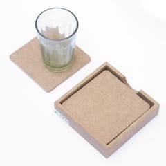 IVEI MDF Square coasters (3.5in X 3.5in) with holder - set of 4