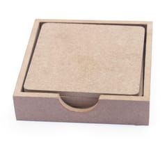 IVEI MDF Square coasters (3.5in X 3.5in) with holder - set of 4
