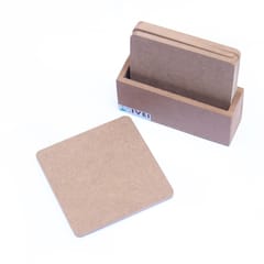 IVEI MDF Square coasters (3.5in X 3.5in) with vertical Holder- set of 4