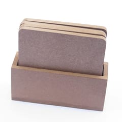 IVEI MDF Square coasters (3.5in X 3.5in) with vertical Holder- set of 4