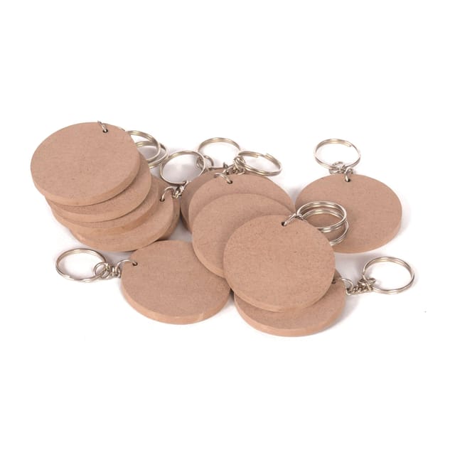 IVEI MDF Key Chains Circle - Set of 20- 2 in X 2 in