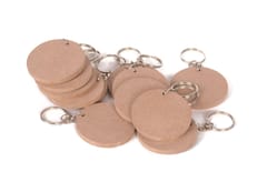 IVEI MDF Key Chains Circle - Set of 20- 2 in X 2 in