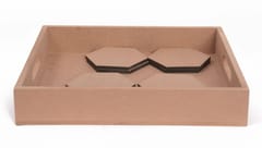 IVEI MDF Tray with Shaped Coaster (Set of 6)