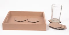 IVEI MDF Tray with Shaped Coaster (Set of 6)
