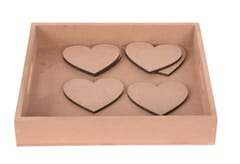 IVEI MDF Tray with Shaped Coaster (Set of 6)