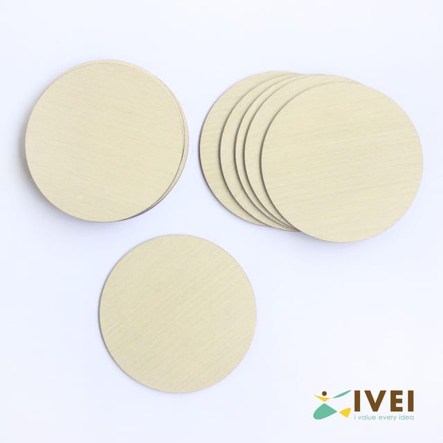 IVEI Wooden finish Round 3.5in Coasters - Set of 12