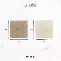 IVEI Wooden finish Square  Magnets - 2 in - Set of 20