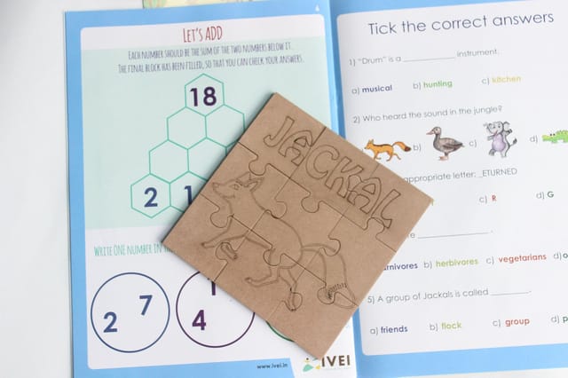 IVEI - The Jackal and the drum - Workbook and a DIY Puzzle - 4 to 7 yrs