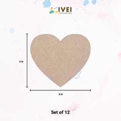 IVEI MDF Heart Coasters - Set of 12