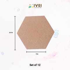 IVEI MDF Hexagon Coasters - Set of 12