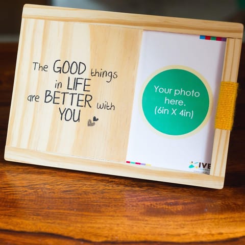 IVEI Wooden Table and Wall Photo Frame - Good Things