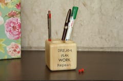 IVEI Wooden Pen Stand Cube - Dream Plan Work