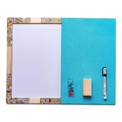 IVEI Pin Board + Whiteboard Combination board - Hand painted Chowk Work
