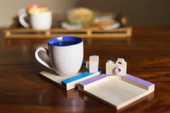 IVEI Wooden Mug Coasters - Set of 2