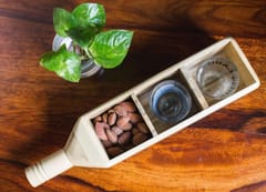 IVEI Wooden Bottle Shaped Shot Glass Holder