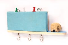 IVEI Wooden Key Holders With Pin Board - Blue Elephant