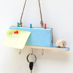 IVEI Wooden Key Holders With Pin Board - Blue Elephant