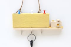IVEI Wooden Key Holders with Pin Board - Yellow Camera