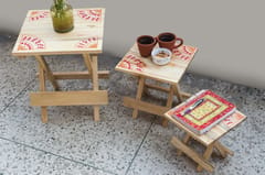 IVEI Warli Wooden Portable Folding Table