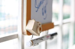 IVEI Wooden Fridge Magnets with Whiteboard and Hooks - Camera