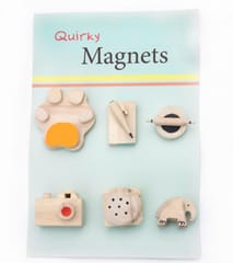 IVEI Cute Wooden Miniature Magnets - set of 6