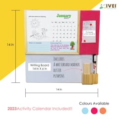 IVEI Kids Activity Calendar with Whiteboard and Pin board