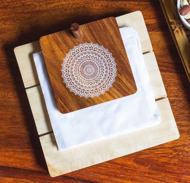 IVEI Mandala Rosewood Napkin Holder - Mandala