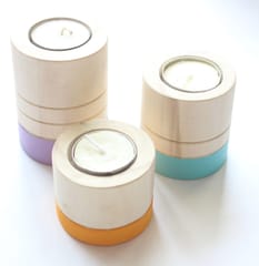 IVEI Handpainted Round Tea lights - set of 3