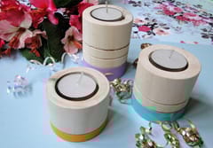 IVEI Handpainted Round Tea lights - set of 3