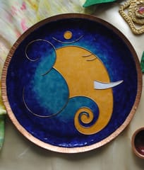 Ekibeki - Omkara Ganesha Wallplate Blue