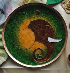 Ekibeki - Omkara - Ganesha Wallplate Green