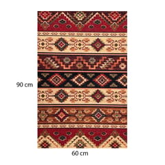 Mona B Printed Vintage Dhurrie Carpet Rug Runner Floor Mat for Living Room Bedroom: 2 X 3 Feet Multi Color