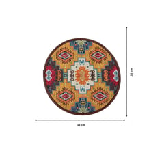 Mona B Set of 2 Printed Placemats, 13 INCH Round, Best for Bed-Side Table/Center Table, Dining Table/Shelves