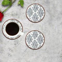 Mona B Set of 4 Printed Amelia Coasters, 4.5 INCH Round, Best for Bed-Side Table/Center Table, Dining Table (Trellis)