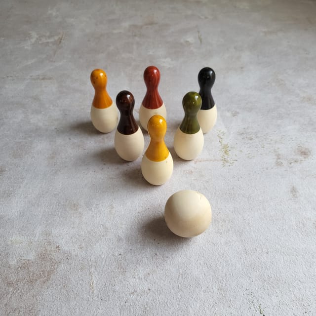 GulabTribe - Wooden Mini Bowling Set