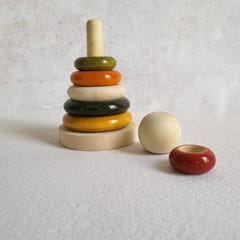 GulabTribe - Wooden Ring Stacker Game