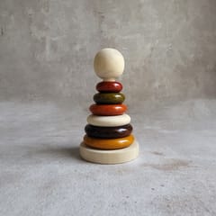 GulabTribe - Wooden Ring Stacker Game