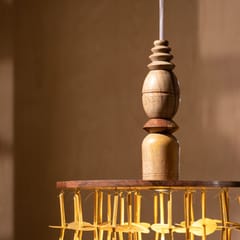 Senses Play-Kamal Phool Wood Pendant Lamp