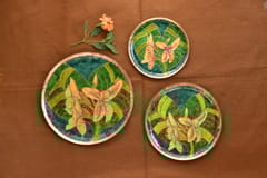 Ekebeki - Ekibeki Gardens of Vishwakarma Copper Enamel Wall Plate - Greens Emilia (1pc)