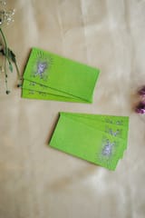 Gond Waghoba Green Handmade Gift Envelopes (Set of 6)