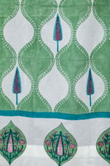 SootiSyahi 'Aloe Palm' Handblock Printed Cotton Door Curtain