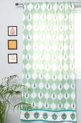 SootiSyahi 'Aloe Palm' Handblock Printed Cotton Door Curtain