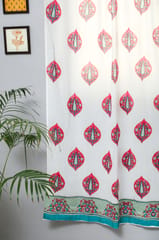 SootiSyahi 'Persian Palm' Handblock Printed Cotton Door Curtain