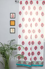 SootiSyahi 'Persian Palm' Handblock Printed Cotton Door Curtain
