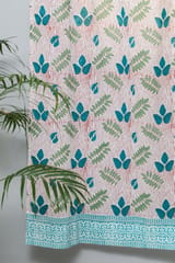 SootiSyahi 'Glow of Garden' Handblock Printed Cotton Door Curtain