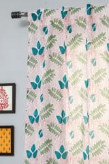 SootiSyahi 'Glow of Garden' Handblock Printed Cotton Door Curtain