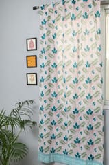 SootiSyahi 'Glow of Garden' Handblock Printed Cotton Door Curtain