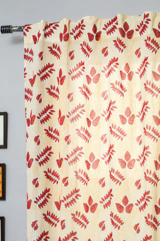 SootiSyahi 'Glow of Autum' Handblock Printed Cotton Door Curtain