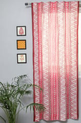 SootiSyahi 'Geometric Romance' Handblock Printed Cotton Door Curtain