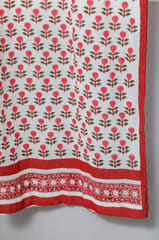 SootiSyahi 'Evergreen cherry' Handblock Printed Cotton Door Curtain